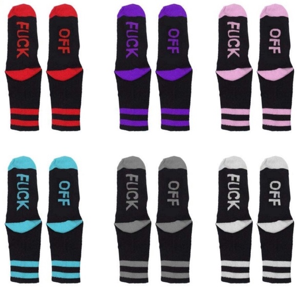 F Off socks! Pink & Black - Picture 2 of 4